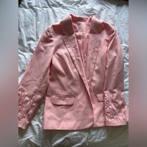 Custom chain stitch flame blazer jacket !!!! Sick